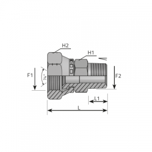 Adapter swivel female JIC – male BSPT. (AFGJ..MGK)